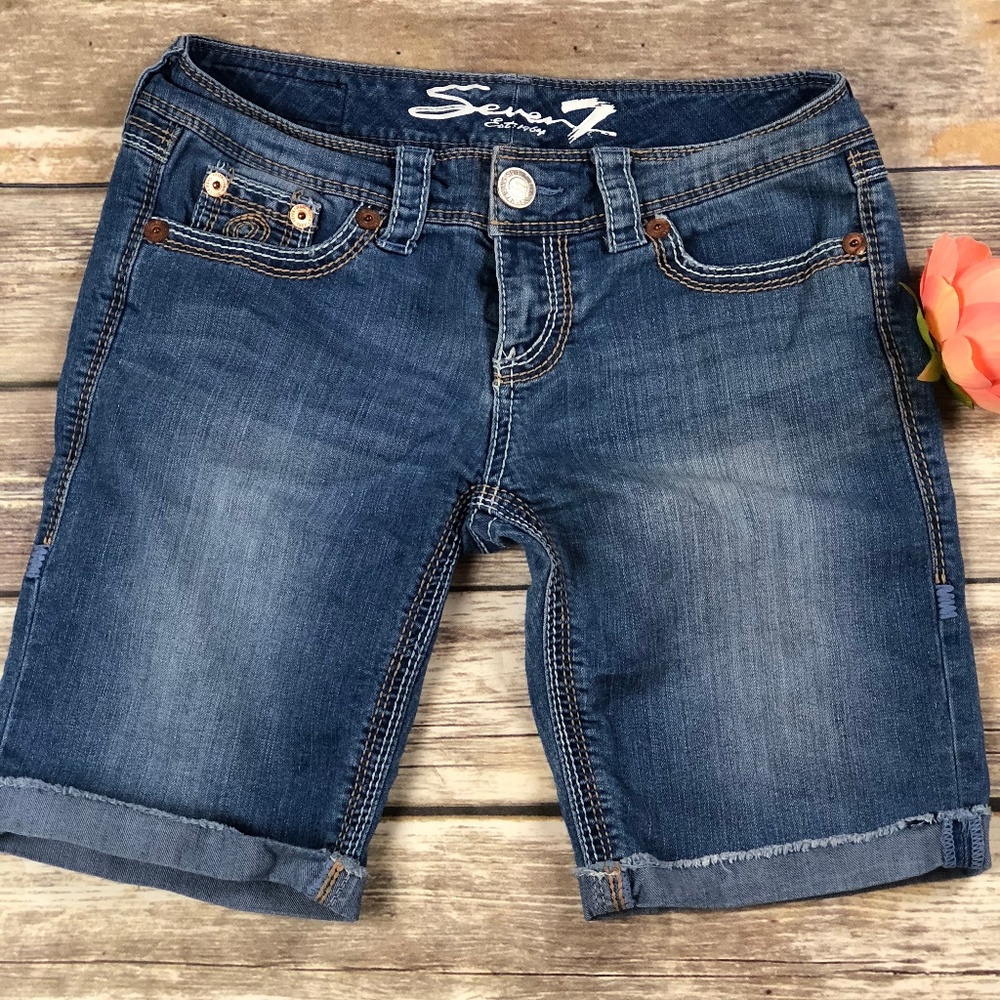 Seven7 Denim Bermuda Walking Shorts-Size 28